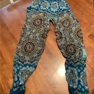 Bohemian Blue Patterned Women's Pants